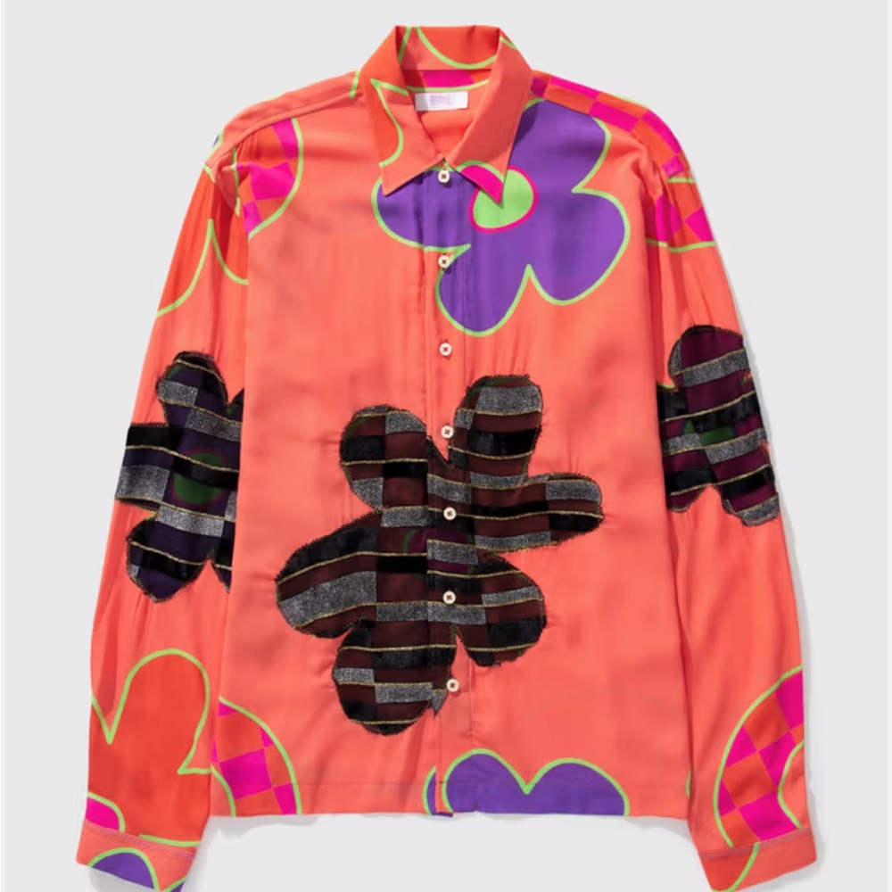 ERL Floral Oversized Shirt UNISEX Medium - Picture 3 of 10